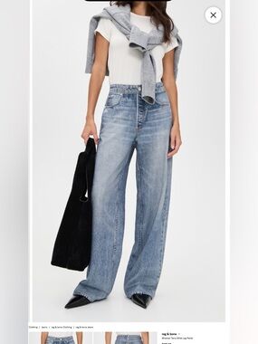 Viral Rag and Bone Miramar Terry Wide Leg Pants Size XL Sweat Pant Jeans